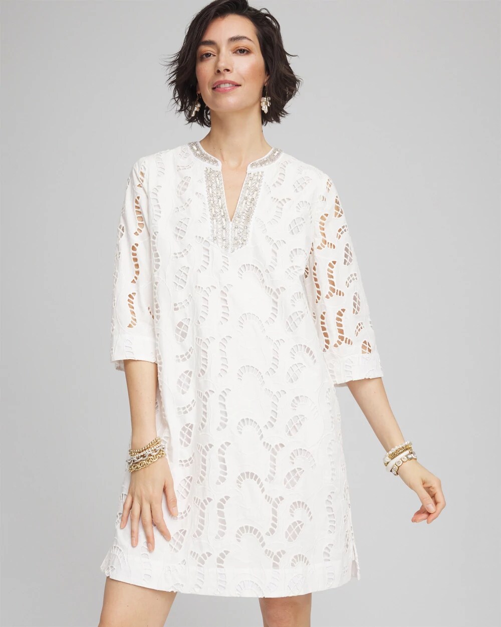 Eyelet Embellished Dress | Chico's Eyelet Embellished Dress | Chico's